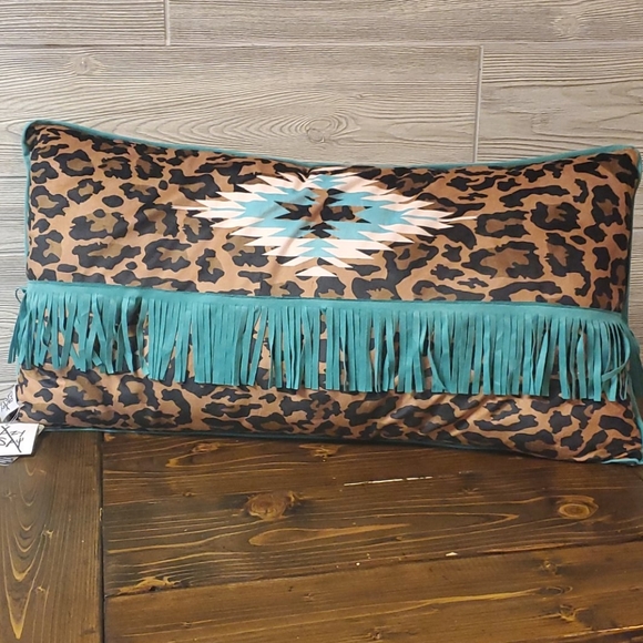 Crazy Train Leopard Fringe Pillows. Gorgeous pics don’t do them justice. - Picture 1 of 3